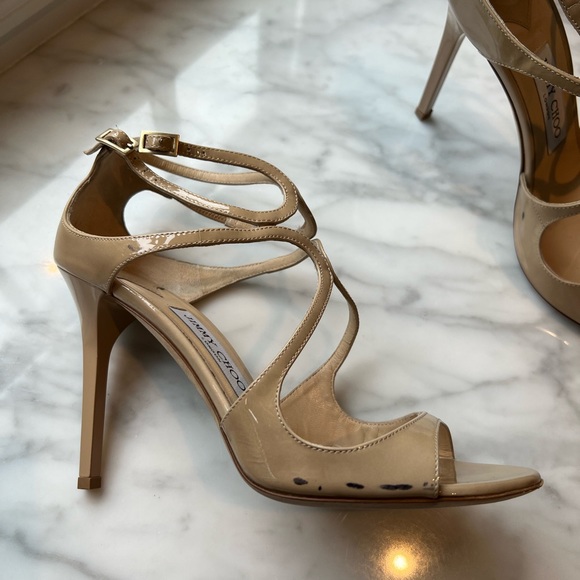 Nude Patent Leather Ivette Heels - Picture 3 of 7